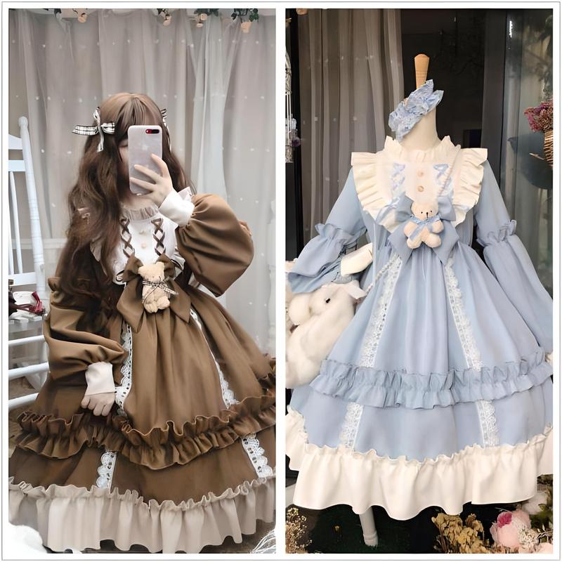 [HÀNG LOẠI 1 CÓ SẴN] Váy / Đầm Lolita Casual OP Nhật Bản - Tặng Cài Nơ Gấu, váy đầm công chúa,dự tiệc, tiểu thư, nàng thơ, sang chảnh 1