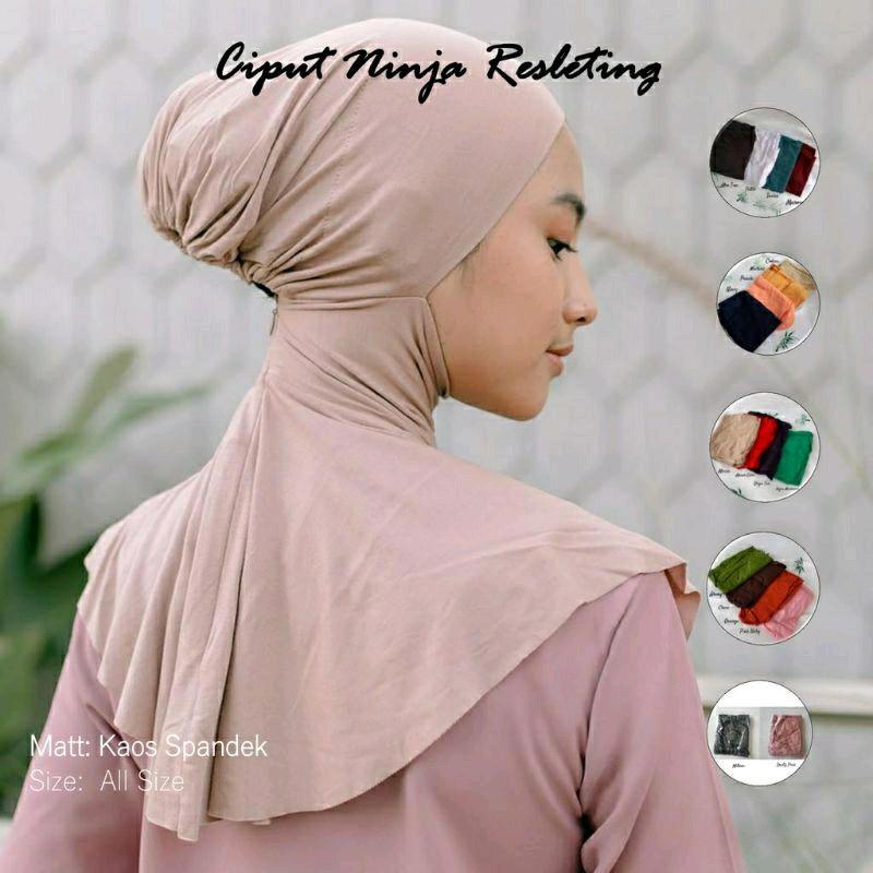 Ciput Ninja Resleting Premium Antem Adem Basic Malay Santai Jilbab 0
