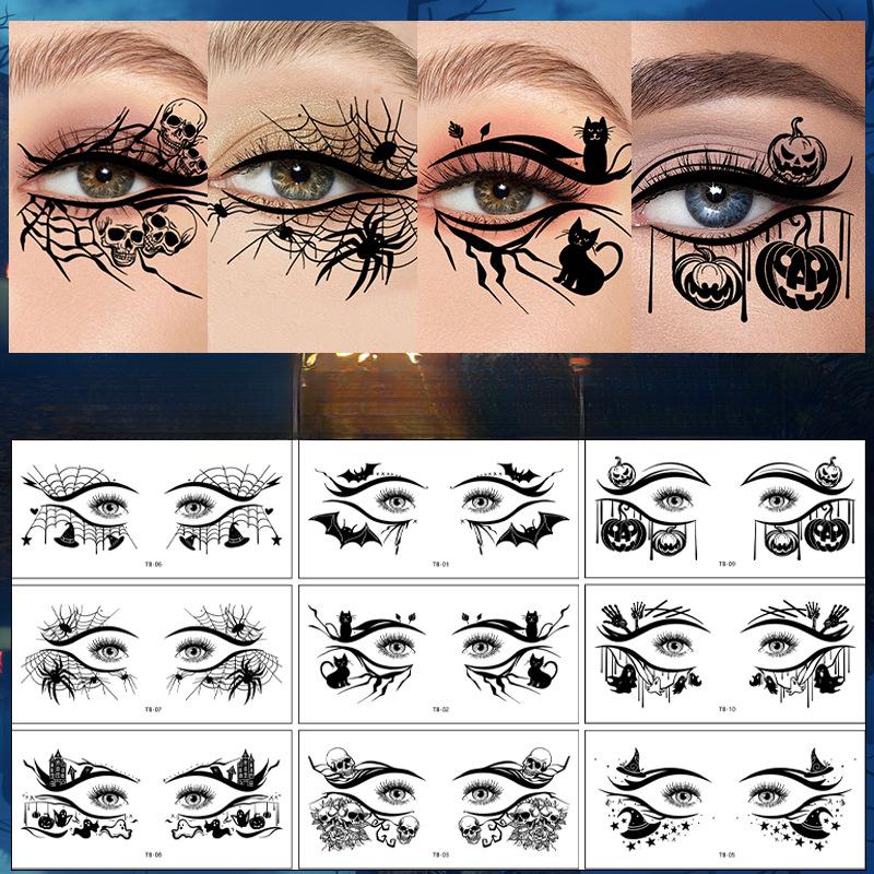 Miếng Dán Hình Xăm Halloween, Thiết Kế Góc Mắt Mới, Cao Cấp, Trang Điểm Mặt, Miếng Dán Hình Xăm Tạm Thời, Làm Bằng Giấy hình xăm dán  30 ngày kim  xăm hình  xăm hình  xăm 0