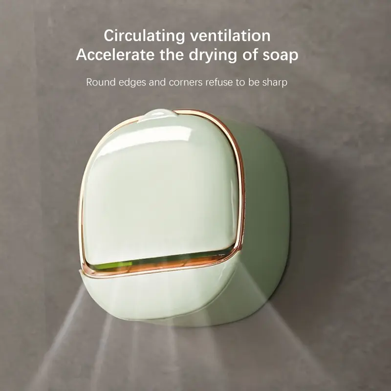 Đĩa Đựng Xà Phòng Đa Chức Năng, Thiết Kế Sang Trọng, Có Rãnh Thoát Nước, Treo Tường, Nắp Lật Không Khoan, Giá Đỡ Xà Phòng Phòng Tắm, Làm Bằng Nhựa, Hình Chữ Nhật, Hộp Tiết Kiệm Xà Phòng Thác Nước, Thích Hợp Để Trang Trí Giáng Sinh 7