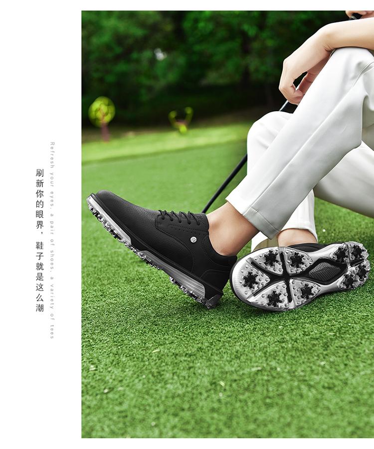 Product Introduction of Plus Size Golf Shoes for Men Breathable Nail Resistant Non slip Lace up Sports Shoes 12