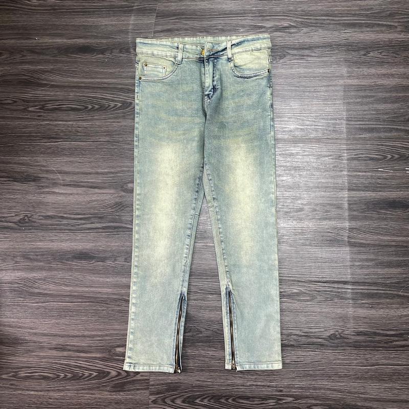 QUẦN JEANS ZIPPER SLIMFIT XANH VINTAGE BỤI TALURETRO