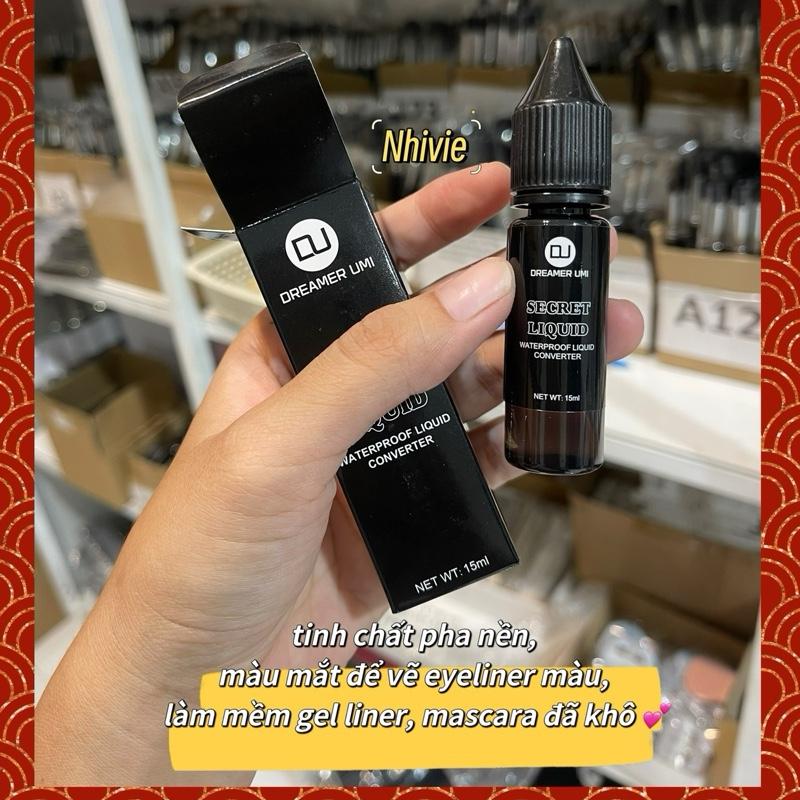 secret liquid dung dịch pha nền, gel liner, phấn mắt, nhũ, mascara chống xê dịch, chống nước 15ml