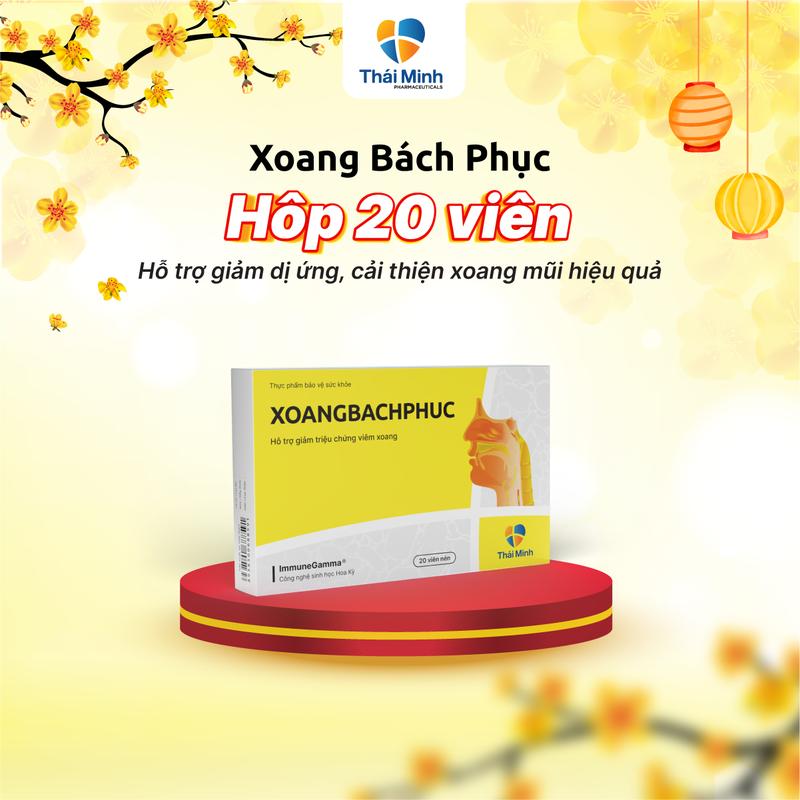 [Viên uống Xoang Bách Phục hộp 20 viên] - Hỗ trợ giúp Mũi thoáng cải thiện ngạt mũi, hắt hơi liên tục, sổ mũi - Hộp 20 viên
