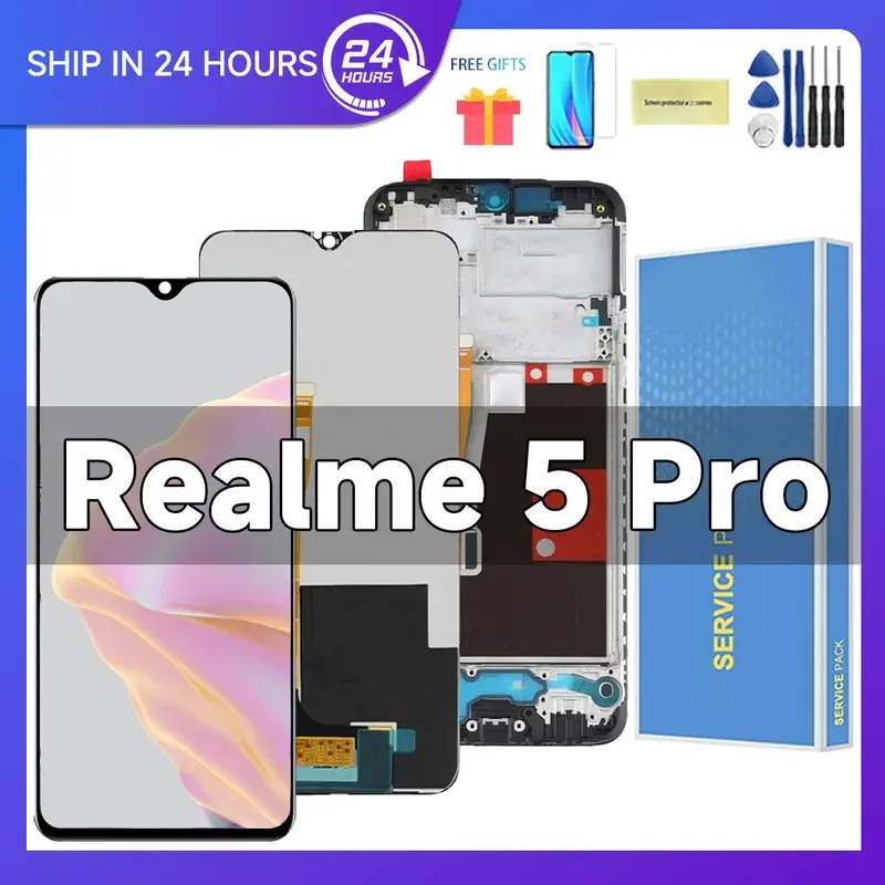 New LCD For Oppo Realme 5 Pro LCD Display Touch Screen Digitizer Assembly With Frame 6.3 ''For Realme Q RMX1971 Screen
