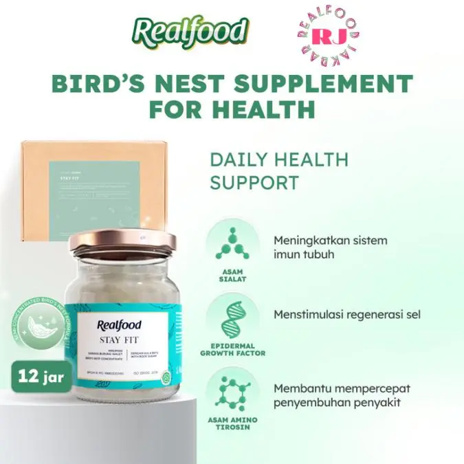 Realfood Stay Fit 12 Jar Minuman Sarang Walet Vitamin BPOM Imun Booster 12 Hari Praktis untuk Keluarga Realfoodfam 0