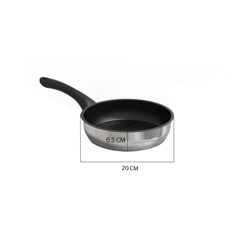 Chảo Inox 5 đáy chống dính Sunhouse 16cm/20cm/24cm /26cm/28cm -IN16M4-IN20M4-IN26M4 -IN28M4 2