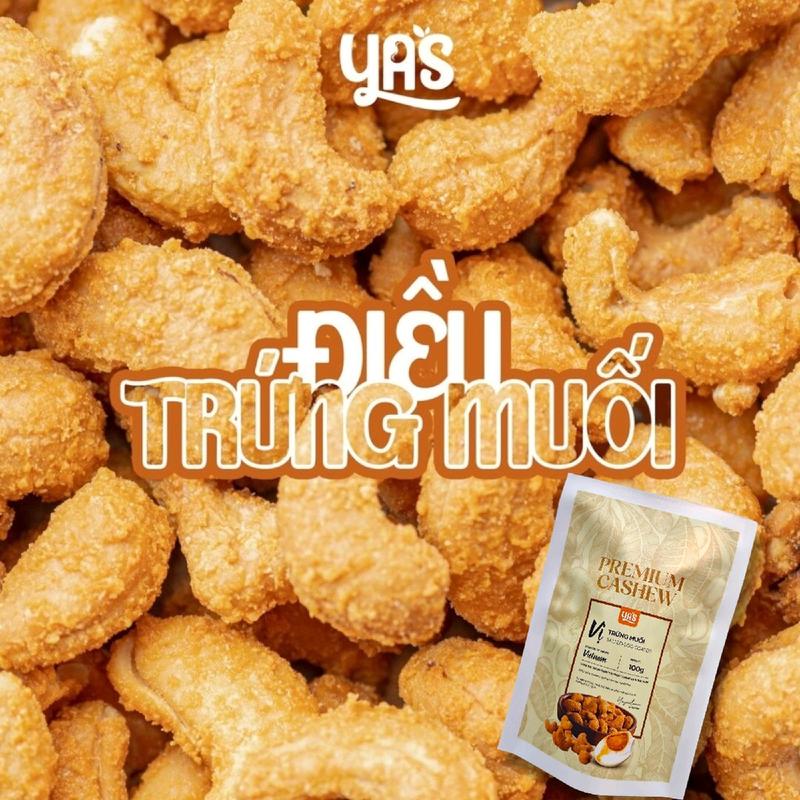 Hạt điều phô mai trứng muối YAS túi 100g điều nguyên hạt cao cấp, vị mới lạ Natural Snack Food Nuts hạtđiều 7vị