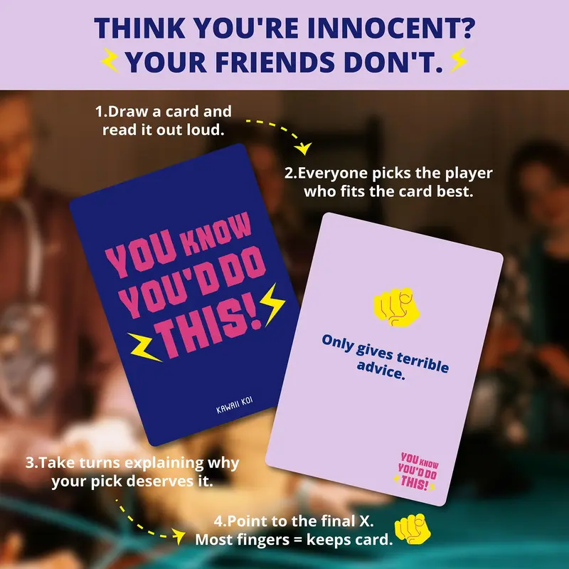 You Know You'd Do This Party Game, 1 Box Hilarious Card Game, Board Game for Adults, College Hangouts, Bachelorette Parties, Gatherings 3