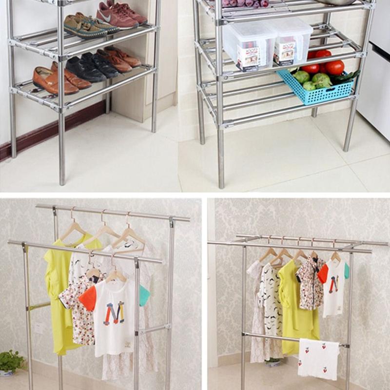 Giá Trưng Bày Quần Áo, Bền, Phần Cứng Đồ Nội Thất Nối Ống, Đầu Nối Ống Thép Không Gỉ, Kẹp Cố Định 25mm Và 32mm, Hỗ Trợ Thanh Kẹp, Thích Hợp Cho Ống, 1 Cái 2