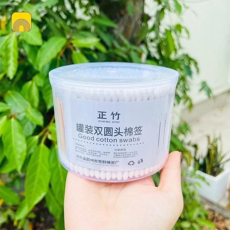 ￼[ COMBO 5] Hộp 500 tăm bông thân gỗ 2 đầu tròn cao cấp dùng cho người lớn - không sơ bông, an toàn khi sử dụng 5