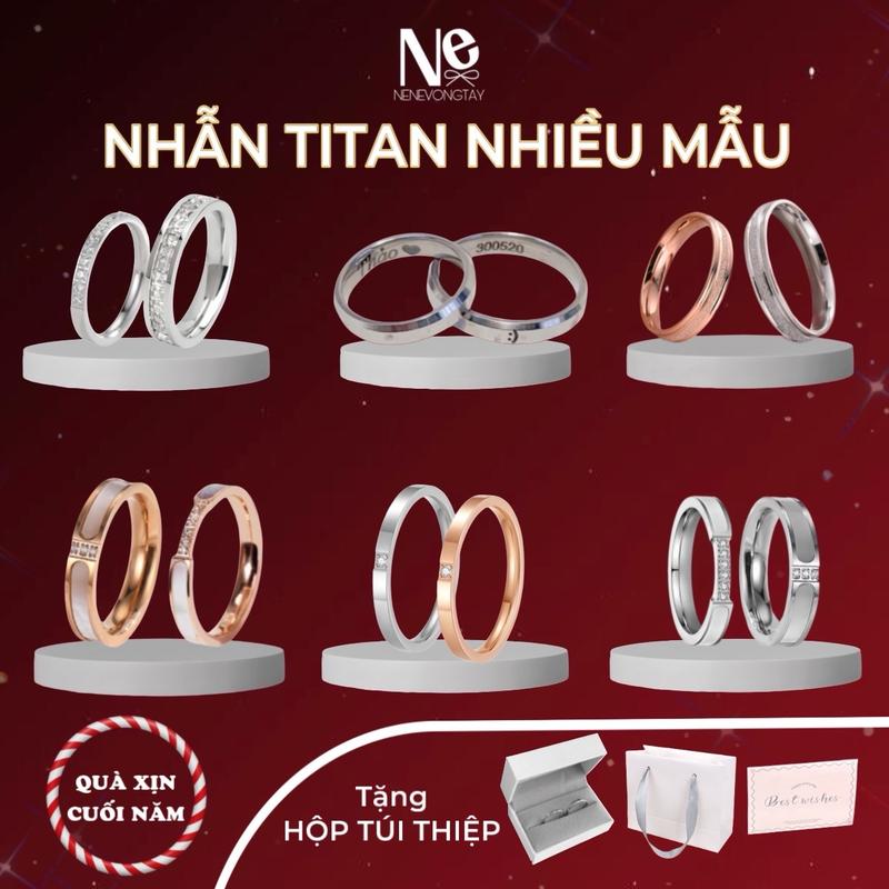 [Tặng Túi Hộp Thiệp] Nhẫn đôi titan Nene (1đôi) -tkép Không đen không gỉ bền màu - phụ kiện nhẫn - cho cặp đôi - trơn ko khắc