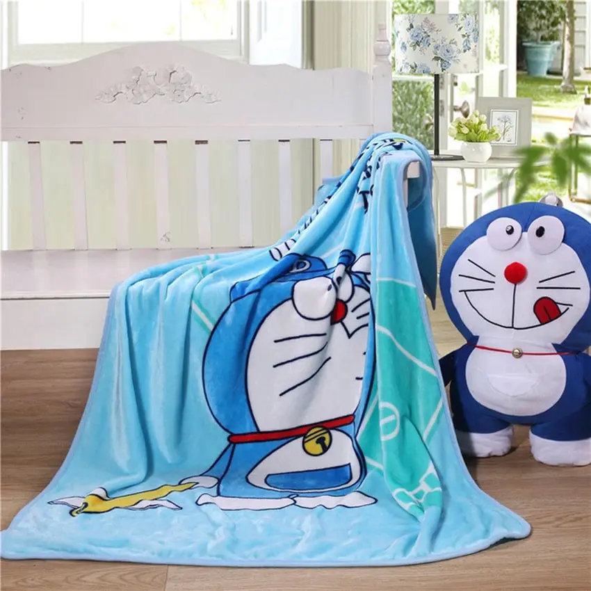 Doraemon Hello Kitty Cartoon Soft Flannel Blanket For Kids Winter Sleep Nursery 100*140cm