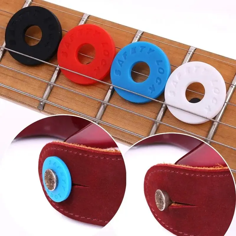 1PC Guitar Strap Lock Guitar Accessories Electric Wooden Guitar Strap Locks Buckle Blocks Rubber Material Bass Guitar Parts