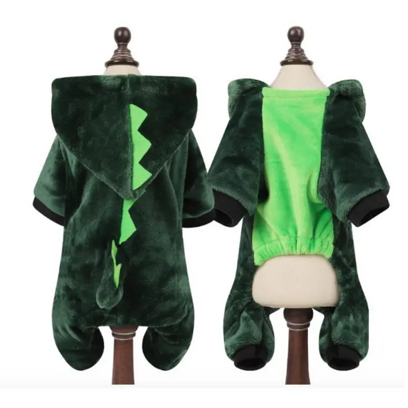 Pakaian Baju Doggy Anjing Kucing Hewan Pet Peliharaan Dino Dinosaurus Hijau Green Sweater 4