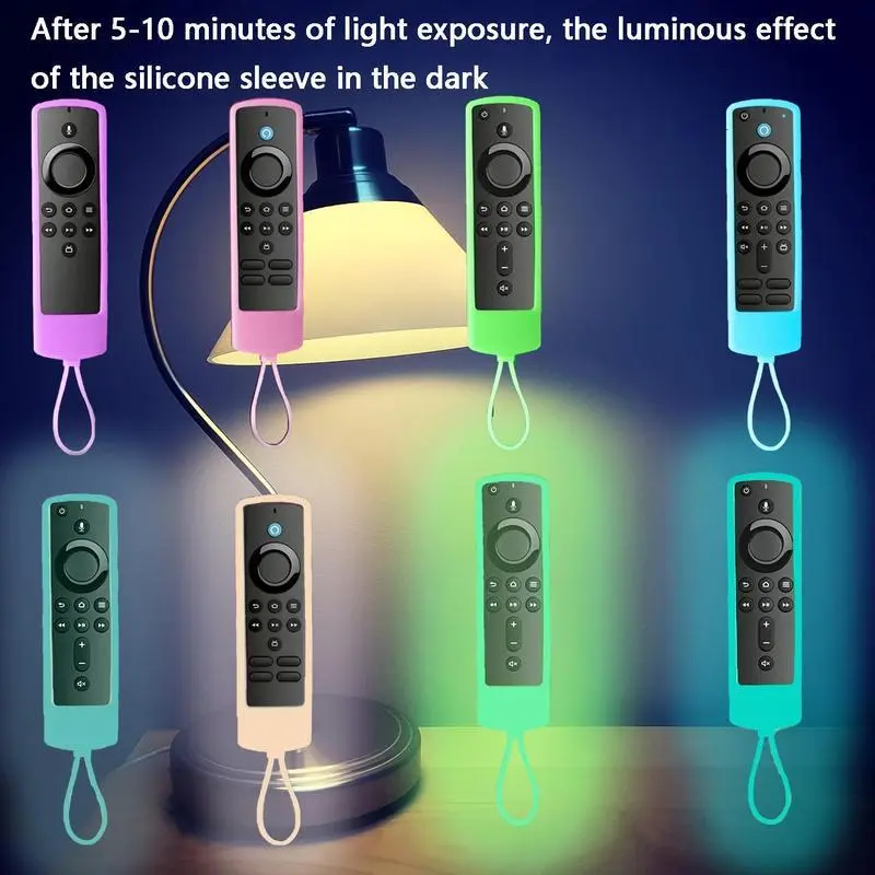 Glow in The Dark Remote Control Case with Lanyard, 1 Count Dustproof Remote Control Cover, Remote Control Protector for Fire TV Stick 4K Lite Cube 4