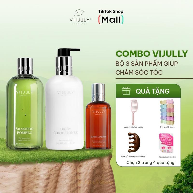COMBO RỜI Combo Dưỡng Tóc Chuyên Sâu Vijully Gồm Xịt Bưởi Dầu Gội Dầu Xả hỗ trợ giảm rụng Cho Nam và Nữ