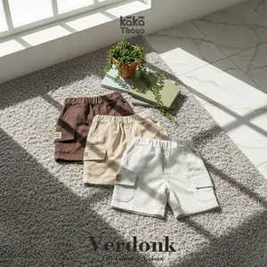 KAKATHAYA Verdonk - Celana Anak Laki Laki Celana Cargo Anak Celana Pendek Anak 1-8 Tahun