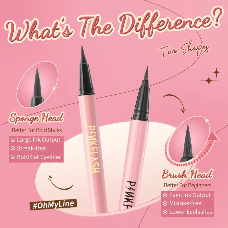 Pinkflash Mascara + Eyeliner + Auto Eyebrow Set Waterproof Eyeshadow 5