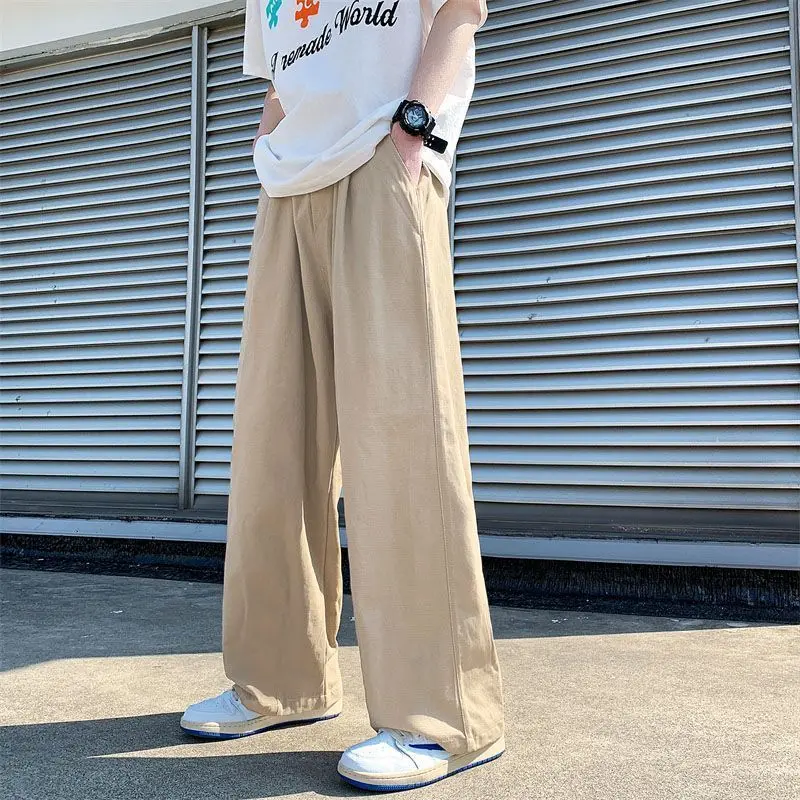 Quần Boy Phố, Phong Cách Nhật Bản, Thời Trang Đường Phố Cao Cấp, Ins Draping, Quần Yếm Kaki, Dáng Rộng Vừa Vặn, Cắt Thẳng, Thích Hợp Cho Nam Giới, Bánh Ván Trượt Lau Nhà, 8