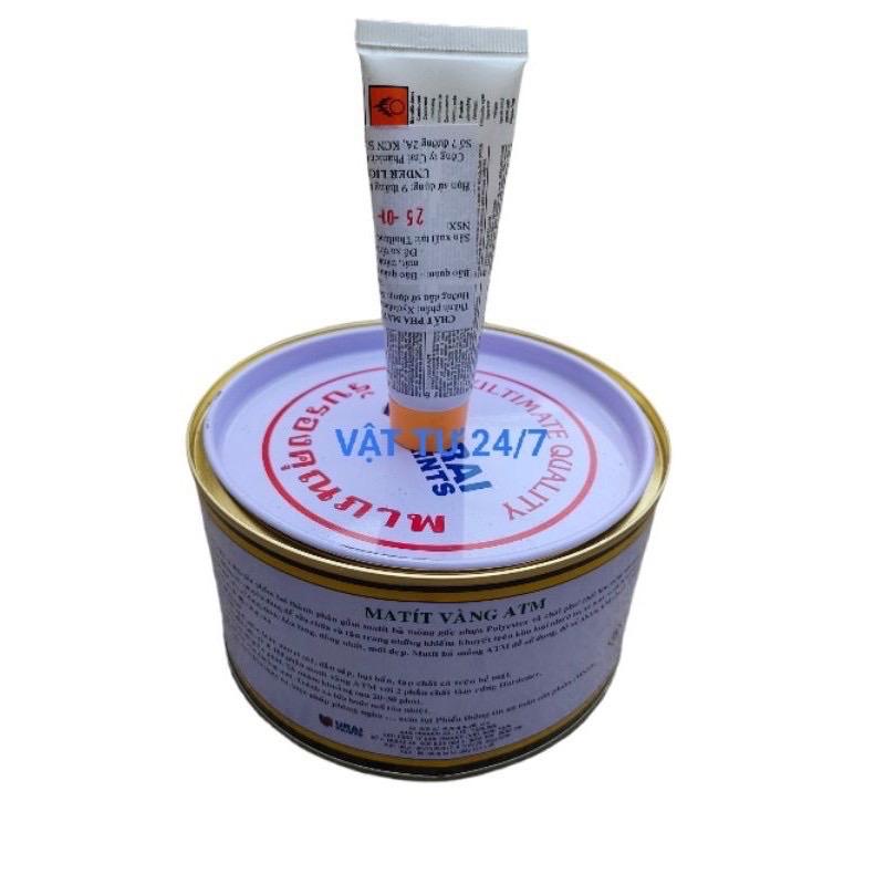 Bột Trét Sắt Gỗ Bả Matit Vàng Atm 1kg 2 thành phần 3