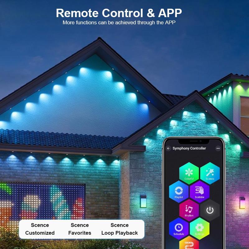 Product Introduction of 100FT Permanent DIY Decorative Outdoor Light (1 Count), APP/Voice/Remote Control RGBIC Smart Eaves Light, IP67 Waterproof Light Suitable for Year-Round Outdoor Lighting on House Roofs for Christmas Gifts, Holidays Decor, Stocking Fillers 7