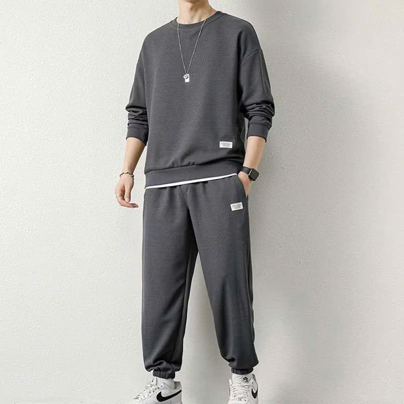 Sét bộ thu đông unisex chất tô ong lyer mềm min từ 40-85kg Nam Nam Áo Menswear 3