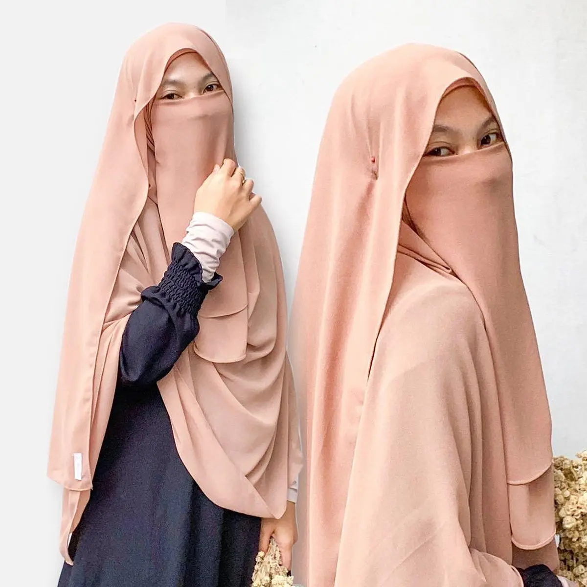 Tsurayya - Pashmina Set Cadar/Saja(Tanpa cadar) Pashmina Ceruti Syari 200x100 / Pashmina Jumbo