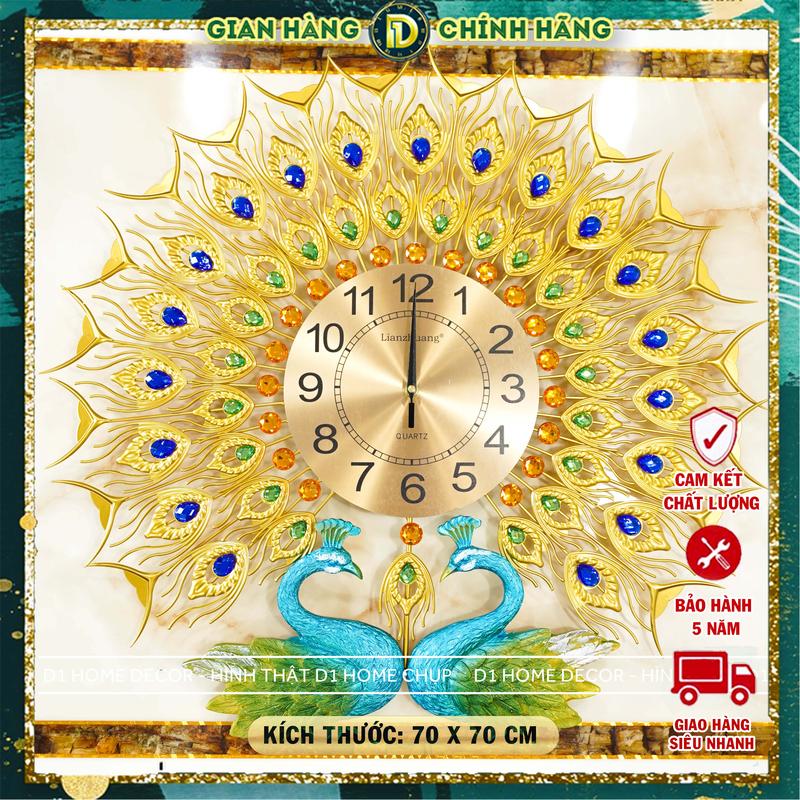  Đồng Hồ Treo Tường Con Chim Công Tài Lộc Chính Hãng D1 Home Kim Trôi Trang Trí Tường Decor - 18 Decor Phòng Trang Trí Nhà Tráng Gương 