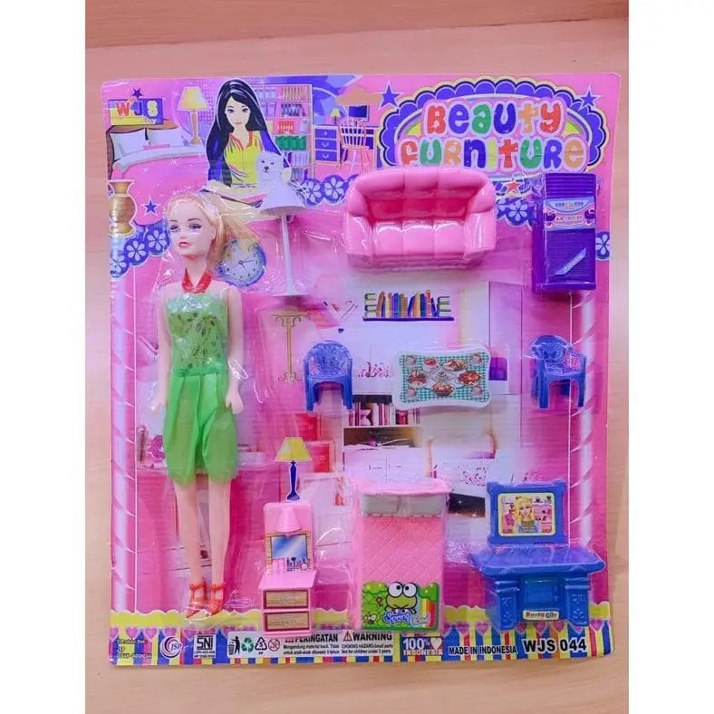 Mainan Anak Boneka Barbieee + Perabotan 044 - Mainan Edukasi Cewek