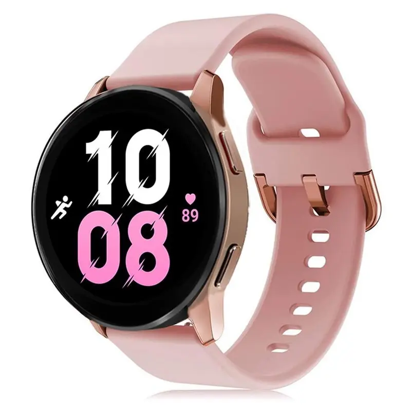 Silicone Strap Bracelet Belt 20/22mm for Samsung Galaxy Watch 7 FE 6 5 4 Silikon Sport Strap Polos Sport Band Tali Jam Tangan for Huawei Watch GT 5 4 3 2,Amazfit,Garmin,Aolon,Itel 011/012,Xiaomi Redmi 5 Active Smartwatch Accessories Metal Logam buckle 6