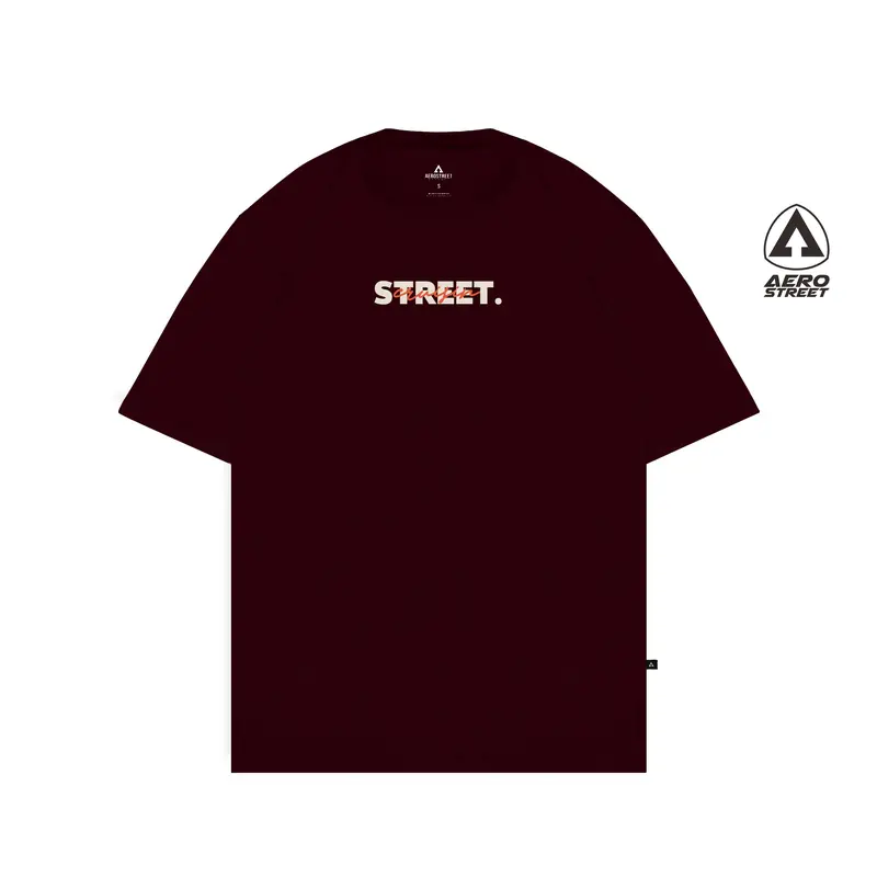 Aerostreet T Shirt Oversize Street Cruisin Maroon Kaos FbDAA 3