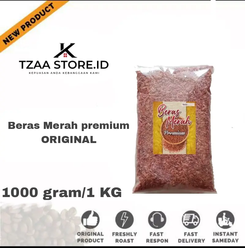 Beras merah 1 kg murah Bebas gula Rendah gula Rendah lemak Organik Nasi merah Food Putih Rice Diet Goreng