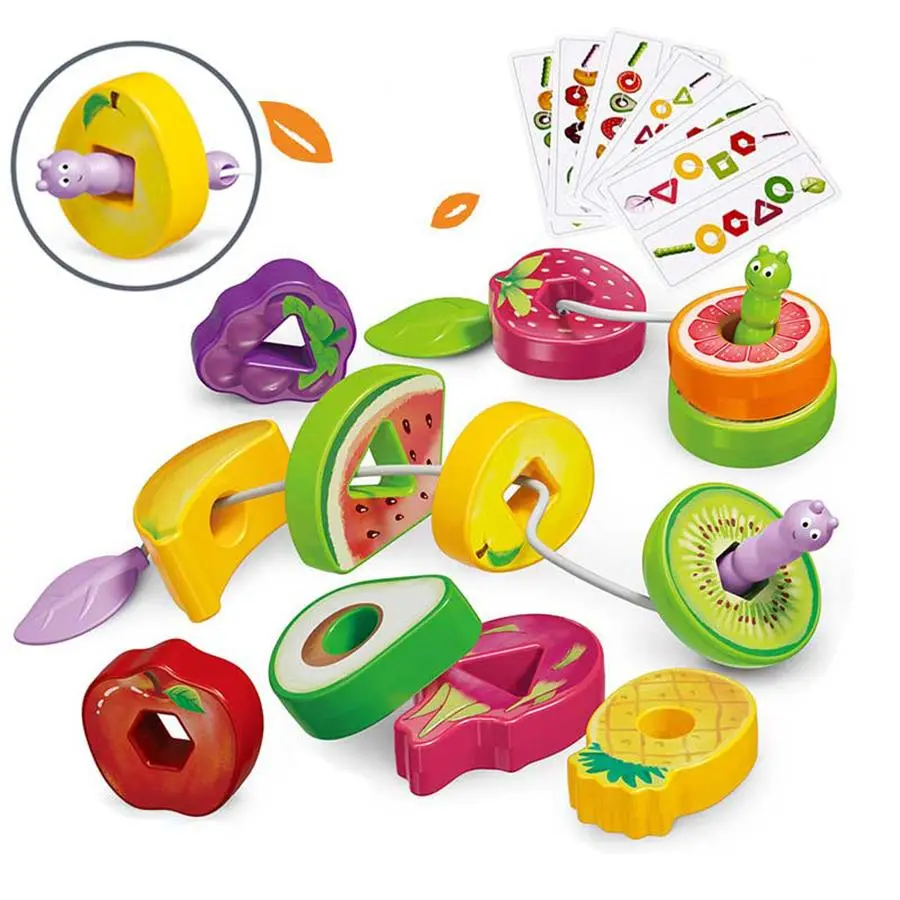 Fruit & Vegetable Design String Game Toy (1 Box), Early Education Toy for Kids, Shape & Color Recognition Toy, Educational Shape Sorter Toy Set, Valentine's Day Gift, Gifts for Best Friend