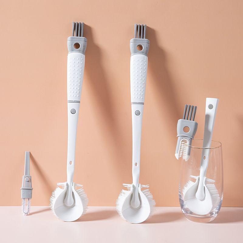 Long handled silicone bottle cleaning brush, five in one cup brush, foldable brush head with no dead corners, multifunctional cup cleaning brush 6