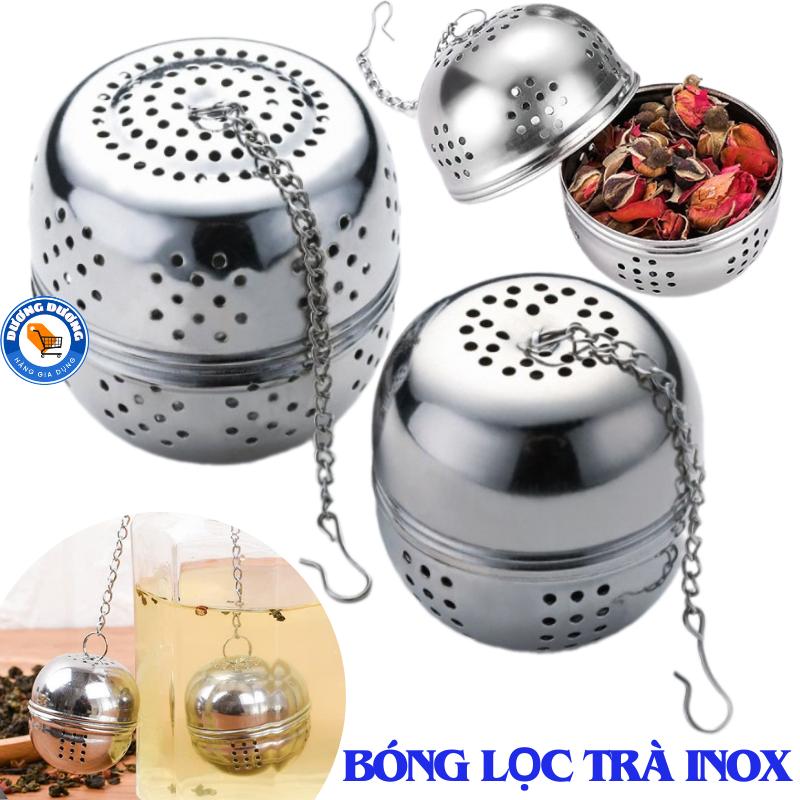 SET 2 Bóng Lọc Trà Inox - Lưới Lọc Trà , Gia Vị Hình Quả Cầu Inox Có Dây Treo Tiện Lợi , Dụng Cụ Nhà Bếp