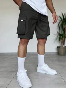 Men's Solid Flap Pocket Shorts, Regular Fit Casual Fashion Shorts for Summer, Men's Bottoms for Daily Wear