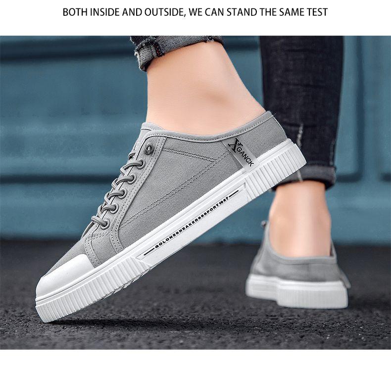 Product Introduction of 2025 [628 Positive Reviews] [Factory Direct Sale] Men's Canvas Shoes Summer No Heel Board Shoes Casual Half Slippers Trendy Shoes Lazy One-Step Men's Shoes 8