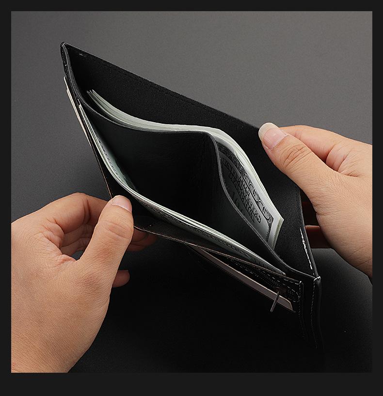 Product Introduction of Horizontal Wallet Wholesale Men's Short Wallet Men's Student Leather Wallet Retro Wallet No Logo Factory In Stock 22