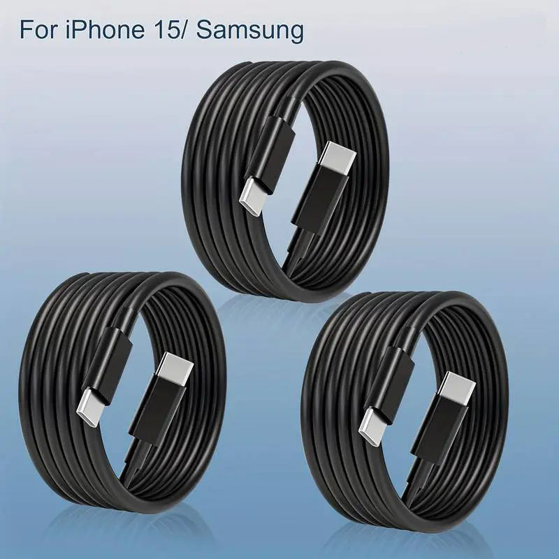 Cáp USB C Sang USB C, Sạc Dây Sạc Nhanh Type C, Tương Thích Với Samsung S23 / S22 / S21 / S20 / N10 / N20, iPhone 15, Cáp Dữ Liệu Điện Thoại Di Động Phụ Kiện 2