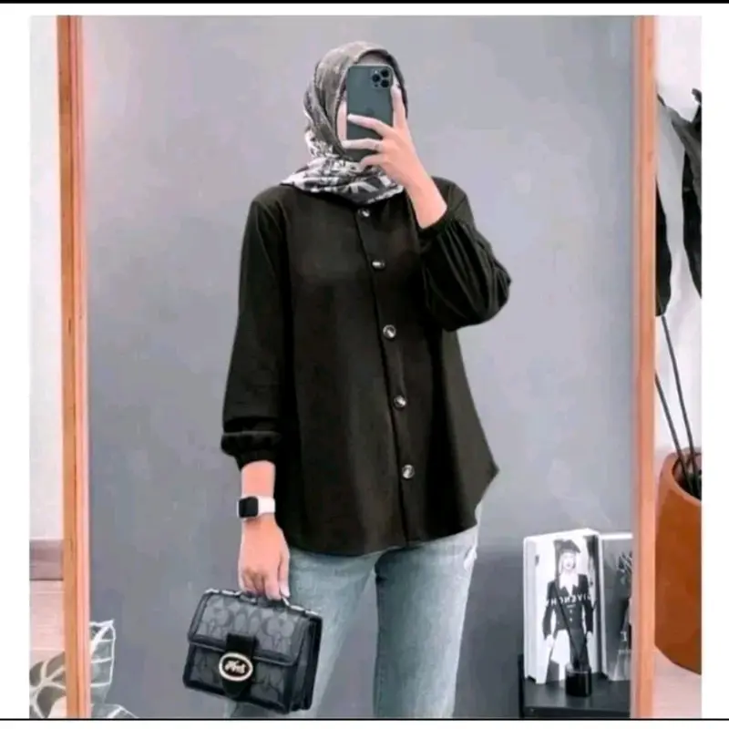 kemeja wanita lengan panjang 0