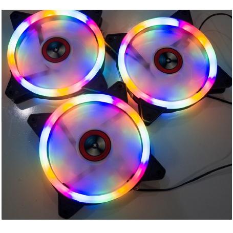 Quạt Tản Nhiệt 12v Dùng Cho Xe Điện, Case máy Tính - Fan Led RGB Cắm nguồn trực tiếp - Hàng chính hãng