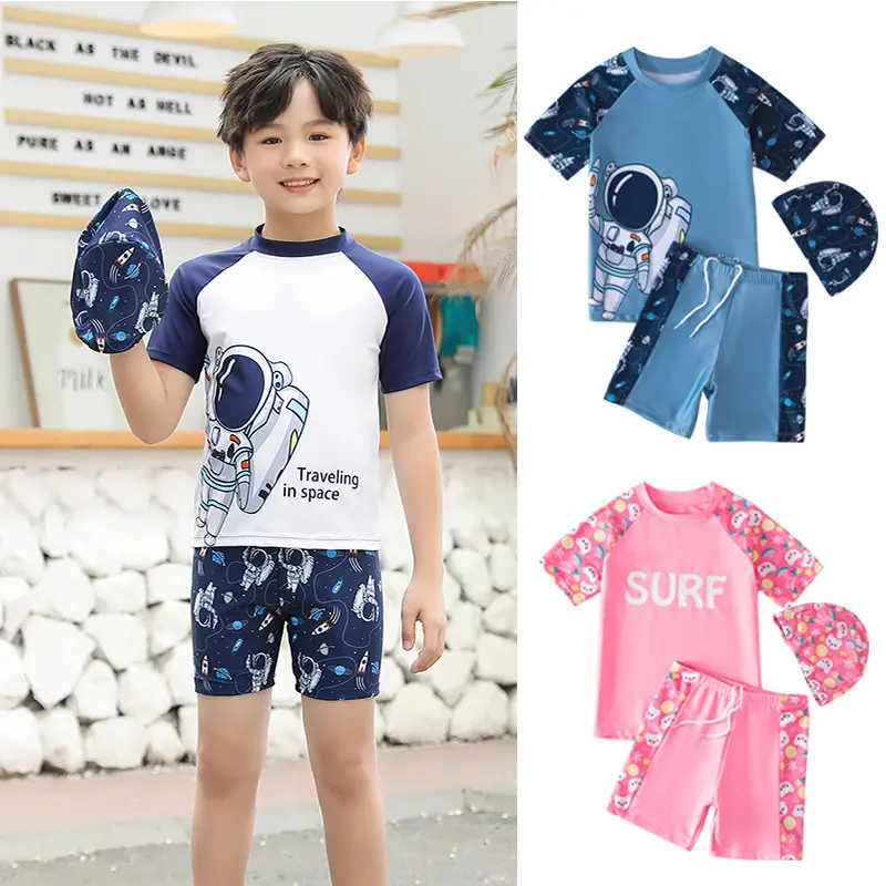 2024 New Children's Swimsuit Boys and Girls Split Quick-Drying Professional Swimwear Big Boys and Girls Swimsuit Outfit Wholesale