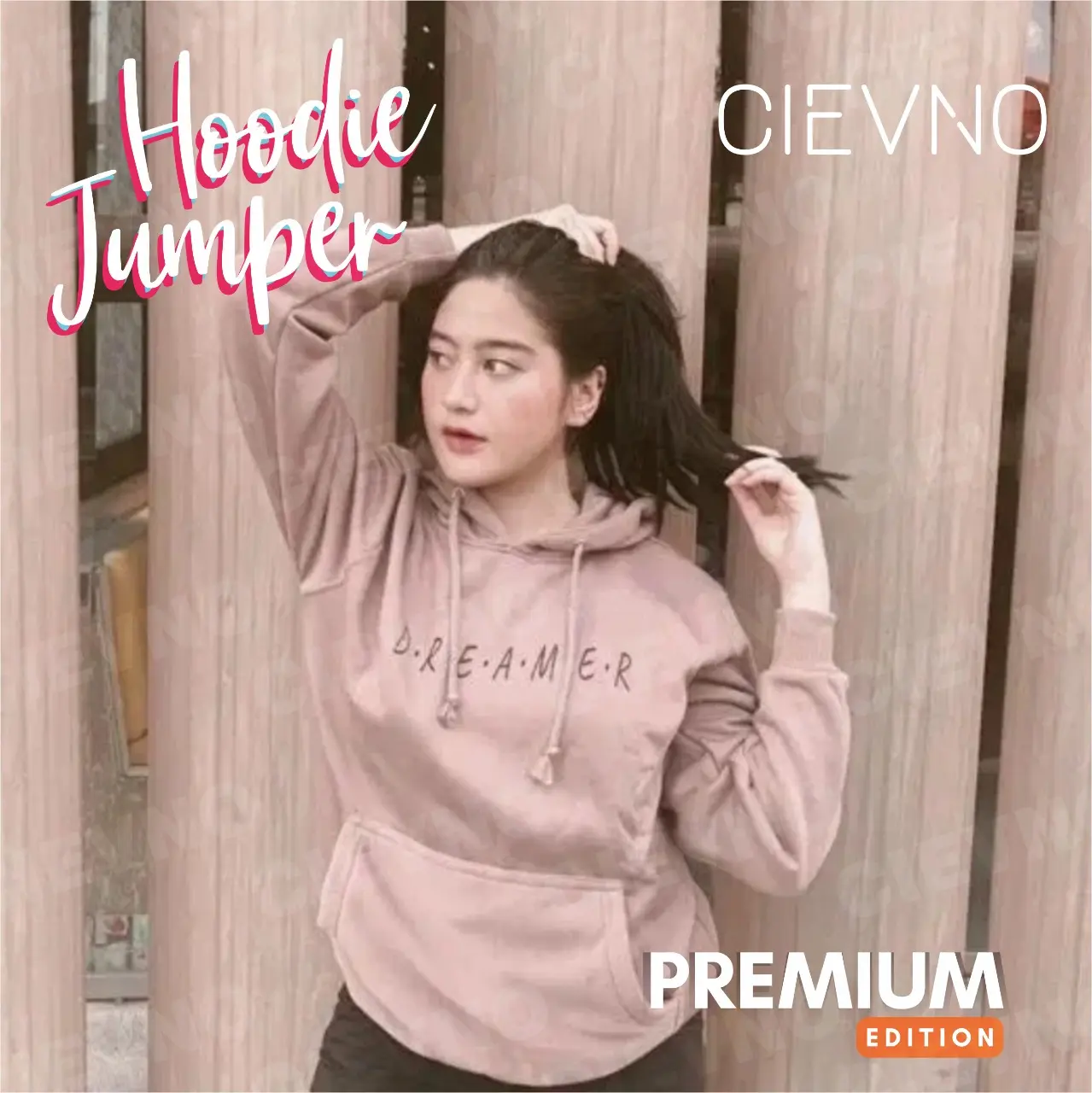 HOODIE PREMIUM "D.R.E.A.M.E.R" SIZE S - XL (INTERNASIONAL) Abu Fleece Wanita Sweater Wanita Sweater Tebal Oversize Basic Atasan Zipper
