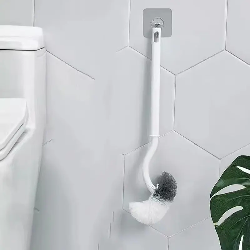 Bàn Chải Nhà Vệ Sinh, Hình Chữ S, Treo Tường, Bàn Chải Làm Sạch, Cán Dài, Lông Mềm, Thích Hợp Để Làm Sạch Nhà Vệ Sinh, Dụng Cụ Phòng Tắm 3