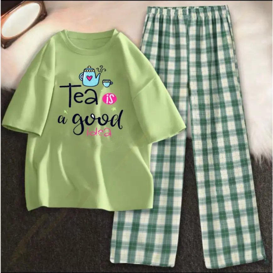 [FREESHIP] Sét Áo phông Tea Mixquần karo, Áo thun from rộng, mặc cho Nam và nữ chất đẹp, Sét bộ mặc ở nhà  -Ellen.store