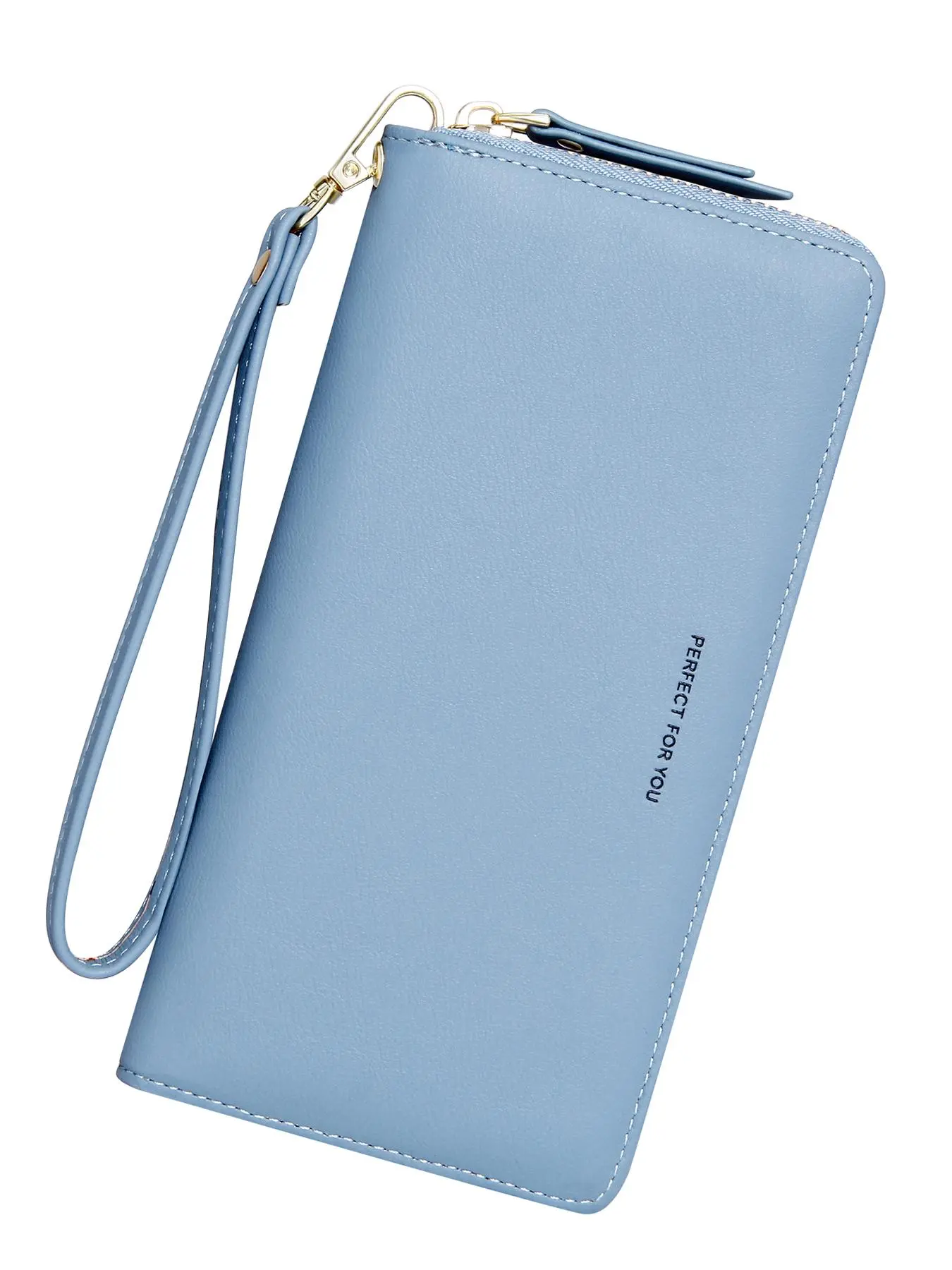 Women's Solid Color Long Wallet, Casual Compact Multi Card Slot Zipper Clutch Purse, Casual Trendy Versatile High-quality Daily Wristlet