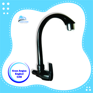Kran Angsa PVC Wastafel Model Engkol / Kran Cuci Piring  Wastafel PVC Merk CAB Air Hitam