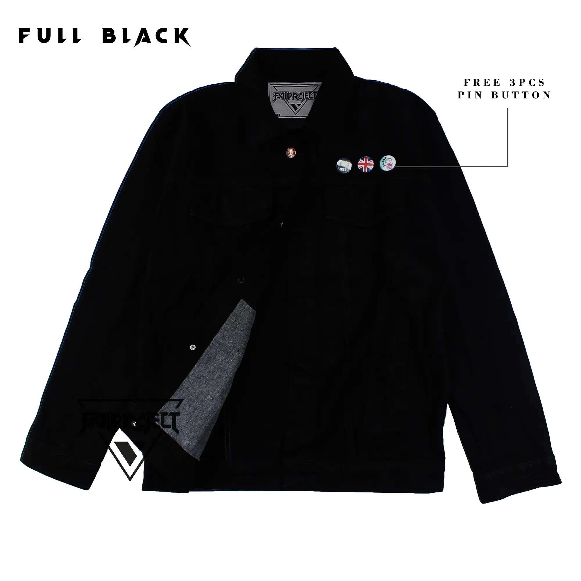 Jaket jeans pria branded SIZE : S/M/L/XL/XXL FULL BLACK Denim Keren