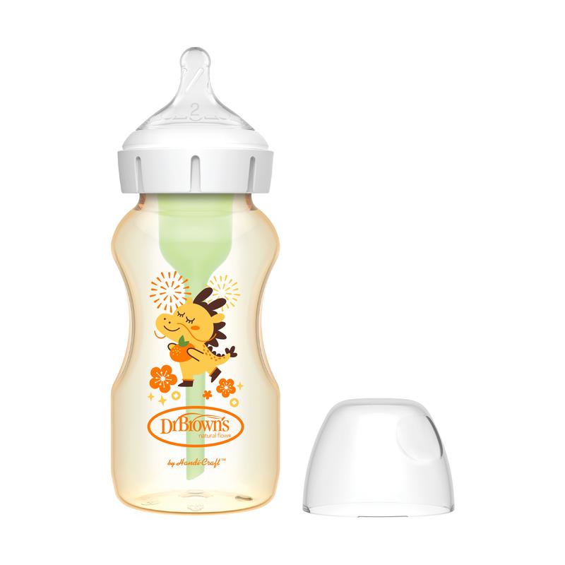 Bình sữa Tùy chọn cổ rộng nhựa PPSU Dr Brown's hình con rồng 150ml/270ml 7